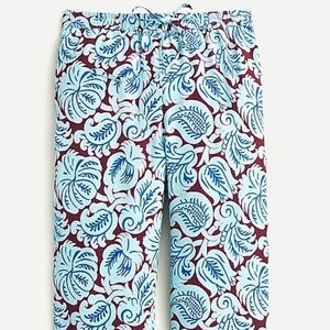 J. Crew Blue and Brown Paisley Silk Pants (NWT)